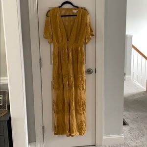 NWT mustard lace overlay romper
